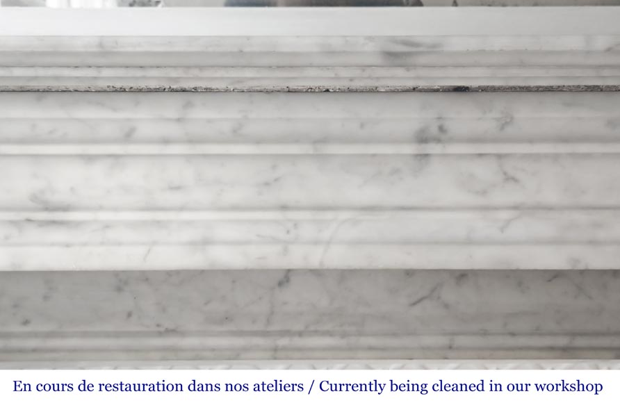 Carrara marble mantelpiece with corbel-style supports, Napoleon III period-1